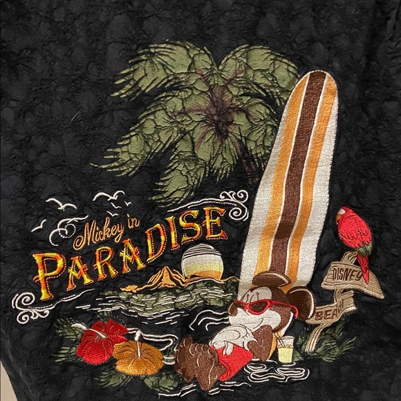 Disney Mickey Mouse in Paradise Embroidered Hawaiian Shirt - Picture 3 of 12